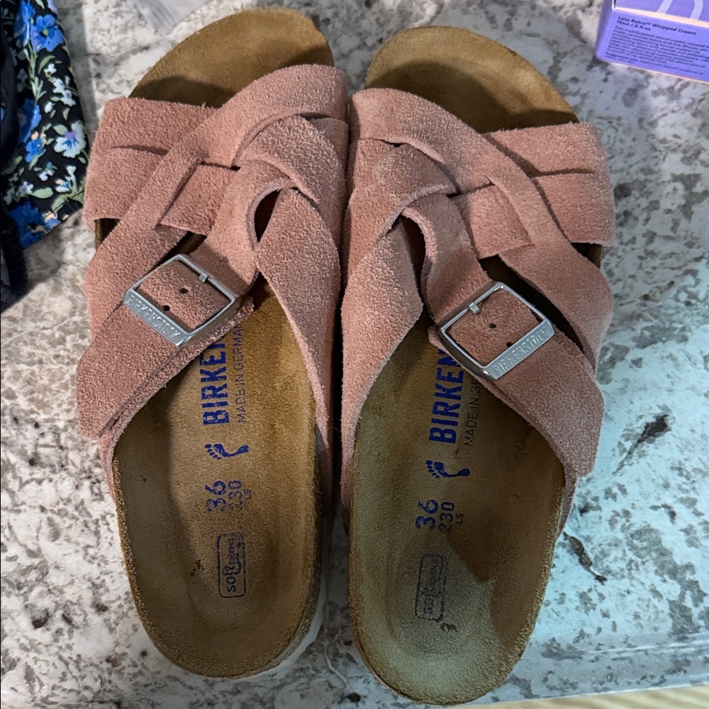 Birkenstock Women's Blush Suede Sandals